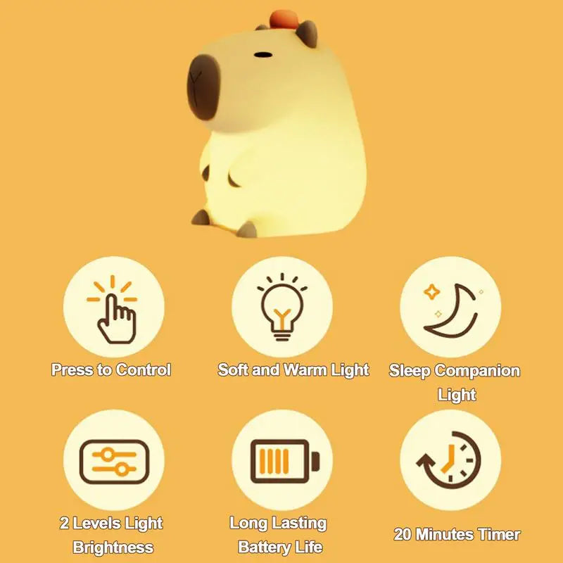 Adorable Capybara Night Light