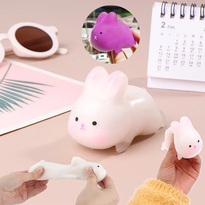 Cute Rabbit Pinching Joy Toy Change Color Squeeze Toy Anti-stress Ball Slow Rebound Relieves Stress Children's Healing Gift